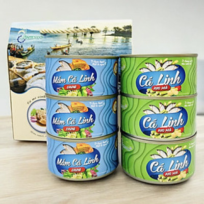 COMBO - Thùng (06 hộp)  3 hộp Mắm Cá Linh Chưng và 3 hộp Cá Linh Kho Mía - Antesco