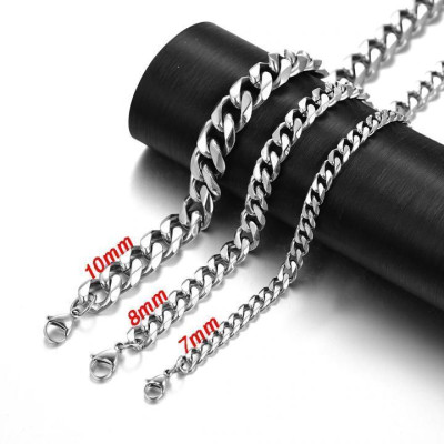 Dây chuyền nam titan thời trang rẻ đẹp thép không gỉ lặc xéo cao cấp trangsucpt cỡ 7mm PTDCNA157