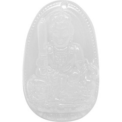 Mặt Dây Chuyền Hư Không Tạng Bồ Tát Mã Não Trắng Ngọc Quý Gemstones HKT