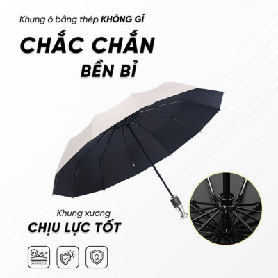 Ô dù tự động đóng mở 2 chiều chống tia UV, ô che mưa che nắng 10 nan cầm tay gấp gọn chống thấm hiệu quả - R