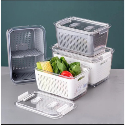 Hộp Đựng Bảo Quản Thức Ăn 2 Lớp 1,7 Lít Và 4,5 Lít Hokori. Hộp Đựng Hoa Quả Trái Cây Cao Cấp Việt Nhật Có Lỗ Thoát Khí , Sản Xuất Theo Tiêu Chuẩn Châu Âu An Toàn Cho Sức Khỏe - Hàng Việt Nam