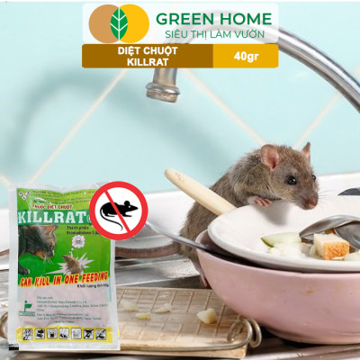 Thuốc Diệt Chuột Greenhome, Killrat, Bao 40gr, Thế Hệ Mới, Hiệu Quả, Diệt Cả Đàn, Giúp Nhà Sạch Sẽ, Bảo Vệ Vườn