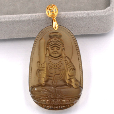 Mặt Phật Bất động minh vương đá Obsidian 5 cm