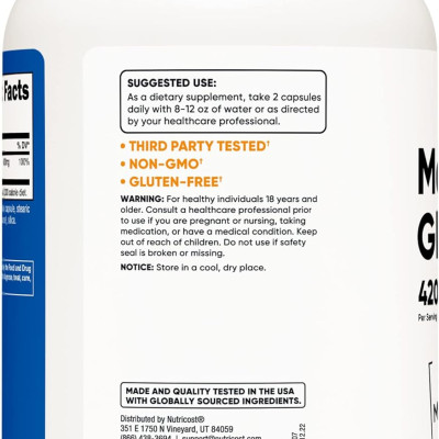 Viên Uống Nutricost Magnesium Extra Strength (420mg), Hỗ Trợ Xương, Giảm Stress và Cơ Bắp