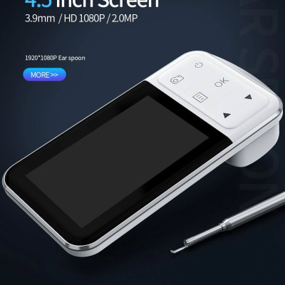 ROGTZ - Camera Nội Soi Tai Mũi Họng Màn Hình 4.5Inches Chụp Ảnh Ghi Hình Full HD 1080p Ống Soi 3.9mm 6 LED Làm Sạch Ráy Tai Dễ Sử Dụng Tiện Lợi Chăm Sóc Sức Khỏe Gia Đình Hỗ Trợ Nhiều Ngôn Ngữ  Lưu Trữ Hình Ảnh Video Pin Sạc Li-ion Hàng Chính Hãng