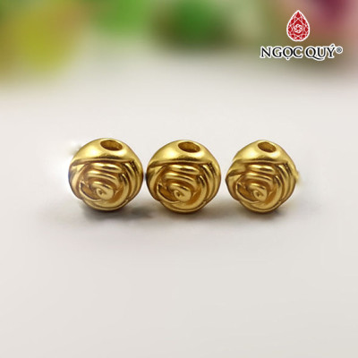 Charm bạc xỏ ngang hình hoa hồng - Ngọc Quý Gemstones