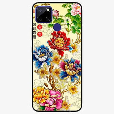 Ốp lưng dành cho Realme C12 mẫu Mẫu Đơn Vàng Xanh