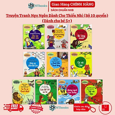 Sách Truyện Tranh Ngụ Ngôn Dành Cho Thiếu Nhi (Bộ 10 quyển) (Dành cho bé 5+)