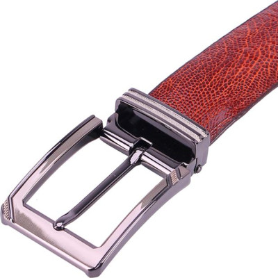 Thắt Lưng Nam Da Đà Điểu Trơn Đầu Kim Huy Hoàng HT4415 - Nâu Đỏ