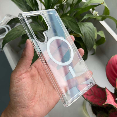 Ốp lưng cho Samsung Galaxy S23 Ultra 5G trong suốt sạc từ tính - hàng chính hãng