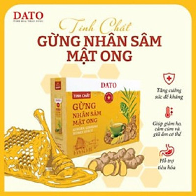 Tinh Chất Gừng Nhân Sâm Mật Ong DATO. Không chất bảo quản, giảm ho, cảm, làm ấm cơ thể,  tăng sức đề kháng