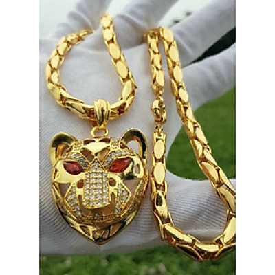 Dây chuyền nam mặt Báo mạ Vàng 24k MD31