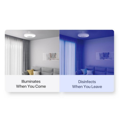 Đèn Led tích hợp UVC khử khuẩn tự động- Đèn UFO 3 chế độ - Hãng 59S - Hàng chính hãng