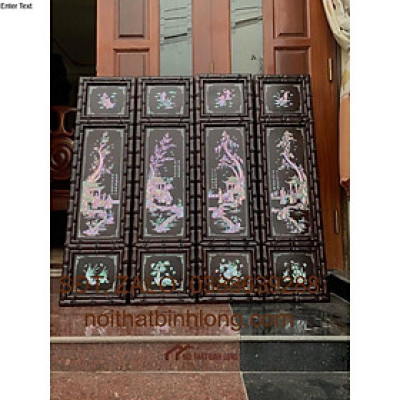 Bộ tứ quý khảm ốc xà cừ ốc đỏ singarpor