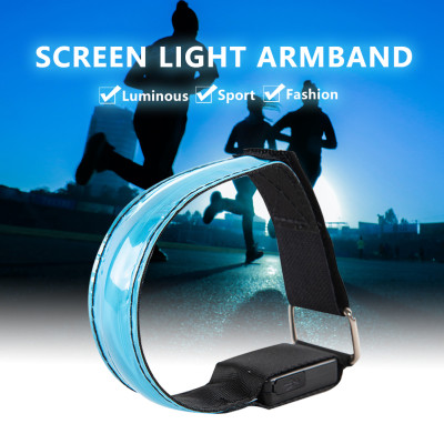 Đai đeo cánh tay phản quang có đèn led an toàn khi chạy bộ, đạp xe vào ban đêm - Băng đeo tay phản quang - Hàng chính hãng