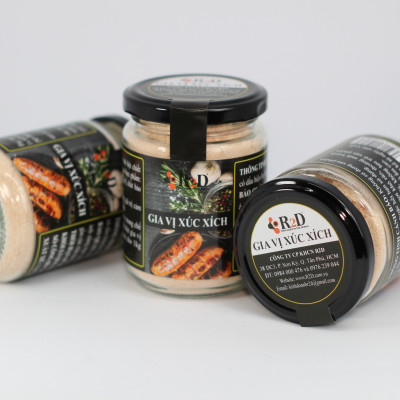 Gia Vị Xúc Xích hũ 200g chính hãng R2D thành phần hữu cơ dùng làm nguyên liệu chế biến xúc xích ngon đúng chất