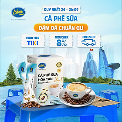 Cà phê sữa hòa tan 3in1 Lekofe 100% cà phê nguyên chất đậm vị cà phê thơm vị sữa Hộp 16 gói 288g