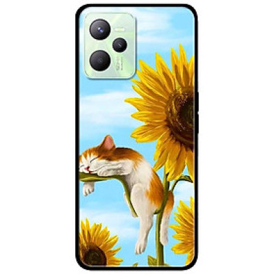 Ốp lưng dành cho Realme C35 mẫu Mèo Ngủ Hoa
