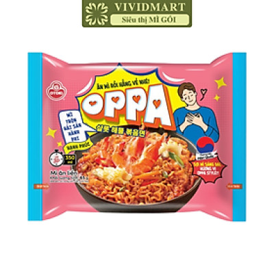 OTOKI - Mì trộn Oppa hương vị Hải sản hành phi, Mì hải sản hành phi Oppa trộn, Mì Oppa Hàn Quốc (65g/gói)