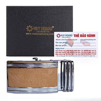 HC9423 - Đầu khóa da đà điểu Huy Hoàng da hột 4 phân đầu trắng màu vàng bò