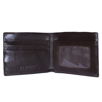 HJ2243 - Bóp nam Huy Hoàng da cá sấu gai lưng màu nâu đất