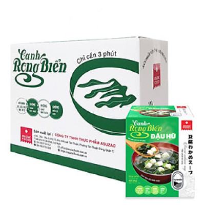 Thùng canh rong biển đậu hũ Asuzac hộp 12 hộp (40g x 12 hộp)