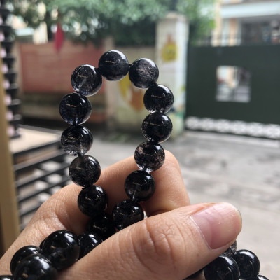 Vòng Tay Đá Thạch Anh Tóc Đen - 11mm - BATDV008