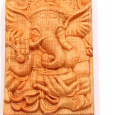 Mặt gỗ hoàng đàn khắc hình thần Ganesha MG97
