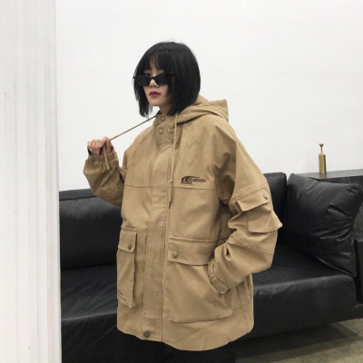 Áo Khoác Kaki Ngoại Thêu Logo Form Rộng ( kèm ảnh thật )