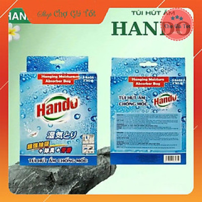 Combo 2 hộp 10 túi hút ẩm chống mốc treo tủ quần áo tủ giày dép tủ bếp Hando 5x50Gr