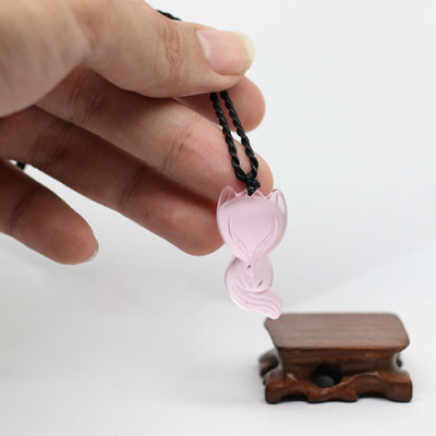 Mặt Dây Chuyền Hồ Ly Pha Lê Ngọc Quý Gemstones MD69 - Hồng