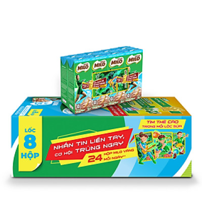 [TẶNG TÚI XÁCH TAY NĂNG ĐỘNG] Thùng 48 hộp sữa lúa mạch Nestlé MILO Ít đường 180ml
