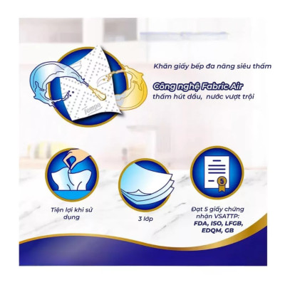 Lốc 4 Cuộn Khăn Giấy Bếp Đa Năng