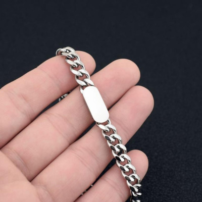 【Khắc tên ghi chú】Vòng Cổ Nam - Dây chuyền nam nữ mặt trơn, Vòng tay nam nữ mặt trơn