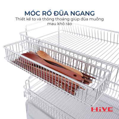 GIÁ ÚP CHÉN BÁT HiVE NEW 2 TẦNG INOX