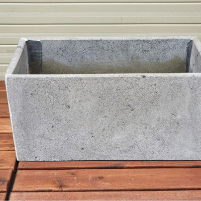 Chậu trồng cây cảnh, cây ban công đá tự nhiên mộc mạc, hình chữ nhật, màu xám bền đẹp KT D40xR20xC20cm, Chậu trồng cây treo tường, Chậu hoa đá ong xám, chậu trồng cây đá tự nhiên