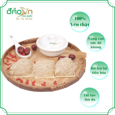Tổ yến Hồng tinh chế nguyên sợi Đảo Yến Phú Quốc - Yến sào nguyên chất tinh chế (100gr)/ sạch lông - Tăng cường sức đề kháng - Bổ khí dưỡng nhan - Tăng cường sinh lực nam nữ - Phục hồi sau sinh
