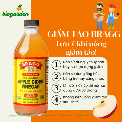 Giấm táo hữu cơ Organic Bragg 473ml (3 chai)