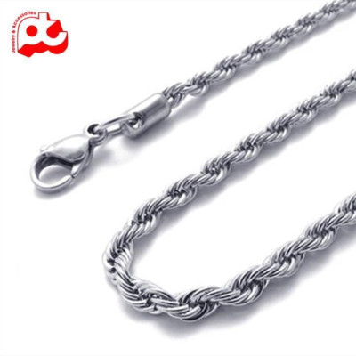 Dây chuyền dạng xoắn nam titan đẹp sang trọng thép không gỉ buộc tàu trangsucpt màu trắng PTDCNA08