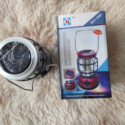 Đèn Cắm Trại ZJ-1990T Dùng Pin Sạc Và Năng Lượng Mặt Trời Có Cổng USB Có Thể Sạc Điện Thoại