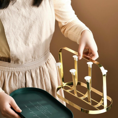 GIÁ ÚP LY CỐC CAO CẤP  HÌNH BẦU DỤC CÓ KHAY HỨNG NƯỚC - ANTH684