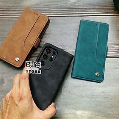 Bao Da Gập Cho Samsung S25 Ultra / S24 Ultra / S23 Ultra / S23 Plus / S21 FE / S21 5G Nắp Gập Có Bảo Vệ Camera