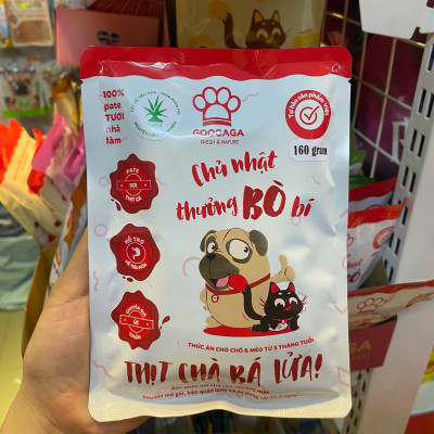 Pate dành cho chó mèo Googaga túi 160g xuất xứ Việt Nam nhiều vị