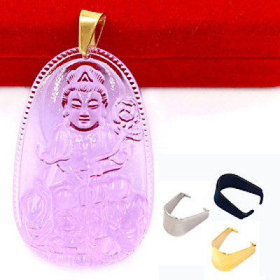 [Tuổi Thìn, Tỵ] Mặt Dây Chuyền Phật Phổ Hiền Bồ Tát Đá Pha Lê Tím Size Nhỏ 3.6cm & Size Lớn 5cm - Tặng Kèm Móc Inox - Phong Thủy 868 - May Mắn - Bình An