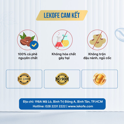 Cà phê sữa hòa tan 3in1 Lekofe 100% cà phê nguyên chất đậm vị cà phê thơm vị sữa Hộp 16 gói 288g