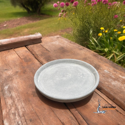 Đĩa Gốm Đất Nung Size 32cm Sơn Wax Xám