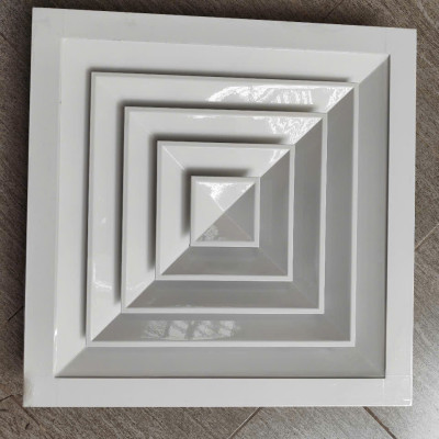 Cửa gió khuếch tán 450x450 miệng gió cấp điều hòa chất liệu nhôm, nan gió điều hòa âm trần