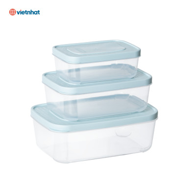 Combo 3 Hộp Đựng Thực Phẩm Chữ Nhật 750-1500-2500 ml Hokori - Hàng Chính Hãng ( màu ngẫu nhiên)