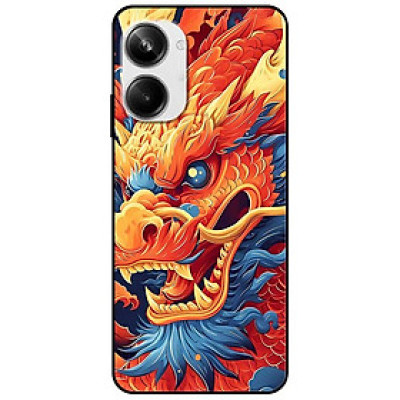 Ốp lưng cho Realme 9i - 10 - C20 - C67 - C65 4G - C11 2021 - Poco X6 5G - Rồng Cam Mắt Xanh - Hàng Chính Hãng