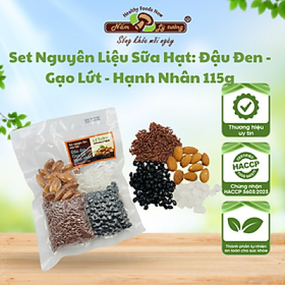 Set nguyên liệu sữa hạt: Đậu đen - Gạo lứt - Hạnh nhân 115g